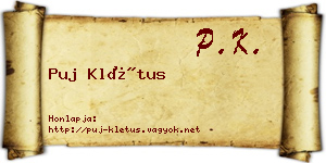 Puj Klétus névjegykártya